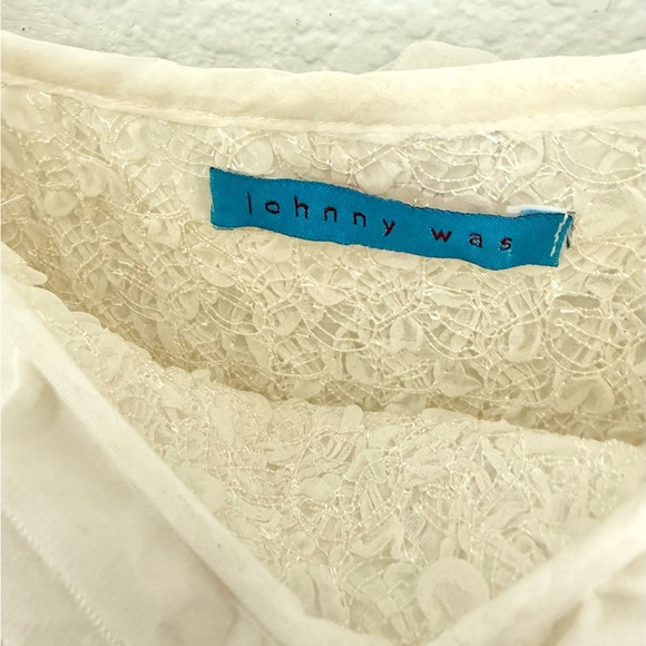 Johnny Was Vintage Lace Crochet Ruffle Coquette Romantic Y2K 90s Coastal Dress - Picture 5 of 8